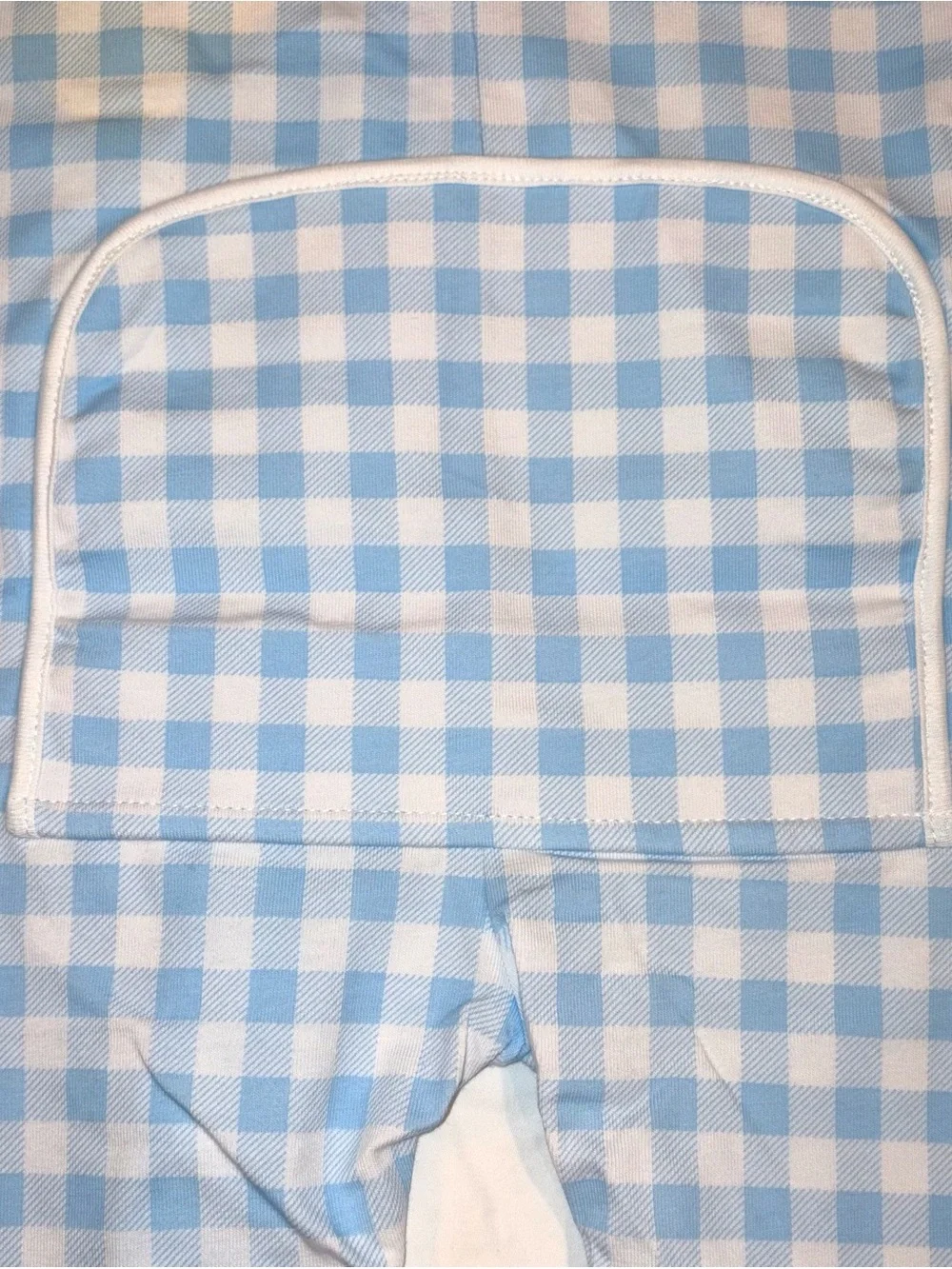 Classic Whimsy blue check footed sleeper with Bunny applique sz 18 mo NWT